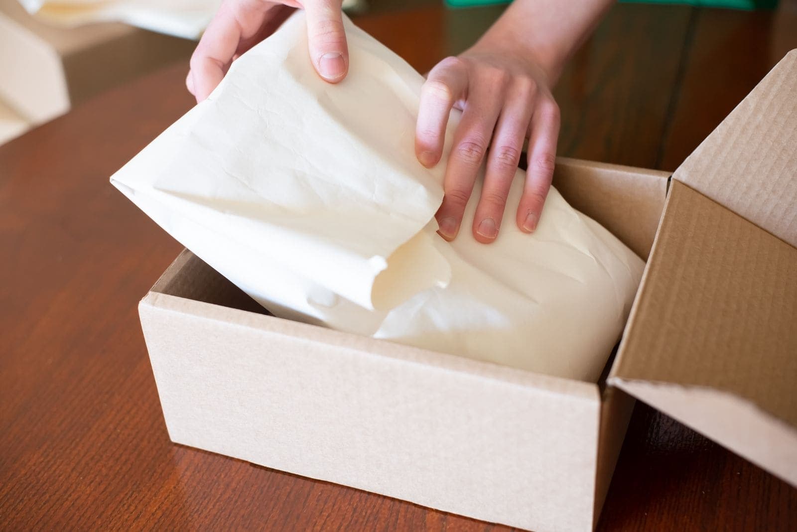 Packages being prepared for shipping