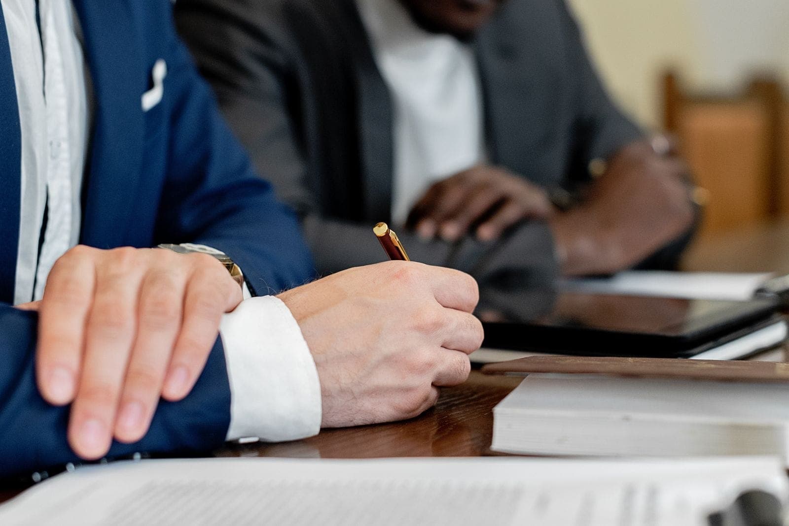 Hands at a legal meeting